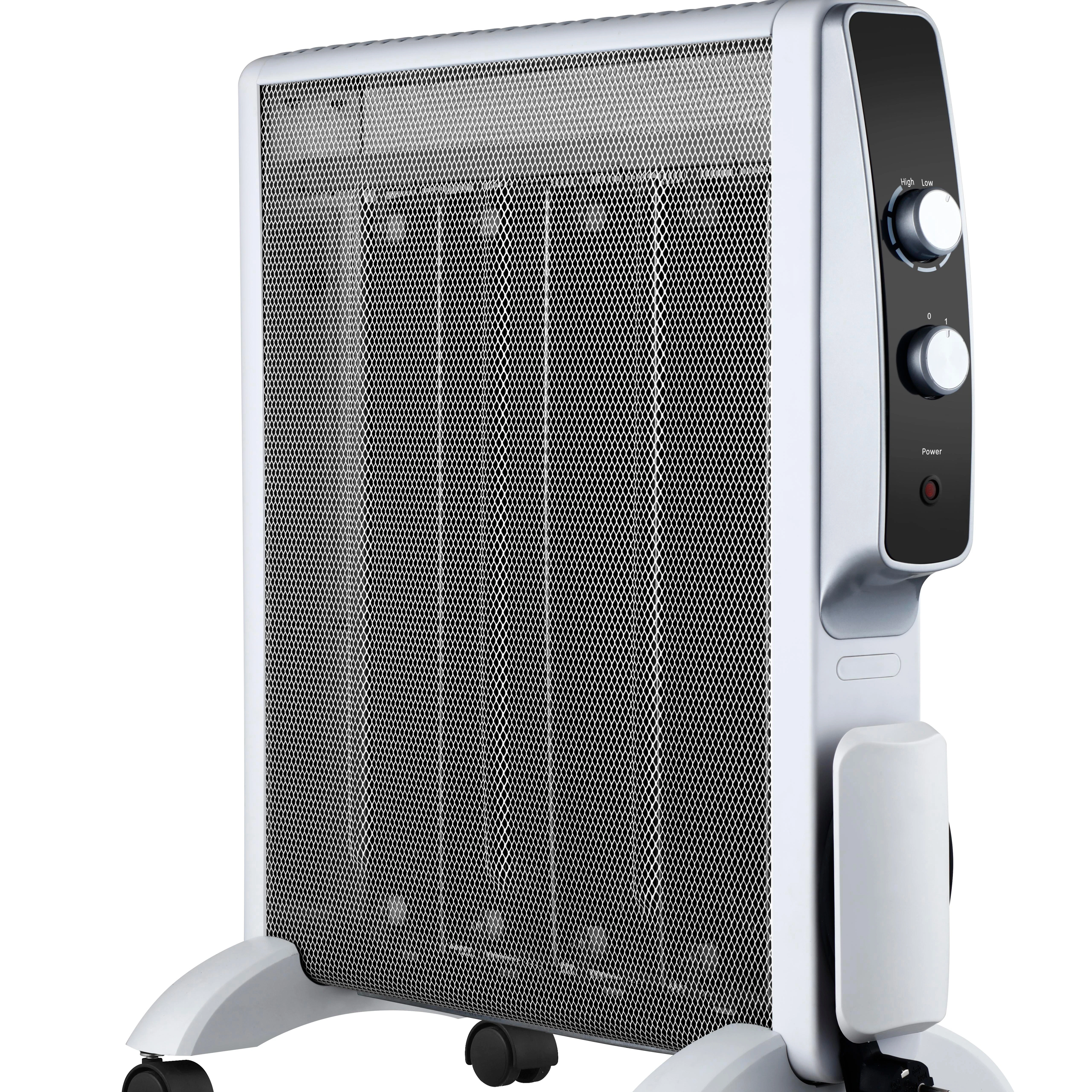 1000W 2000W Portable Quiet Instant Warmth Infrared Tip Over Protection Manual Electric Mica Foil Heater For Bathroom