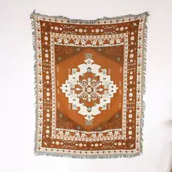 custom jacquard woven boho tapestry throw blankets for home decor