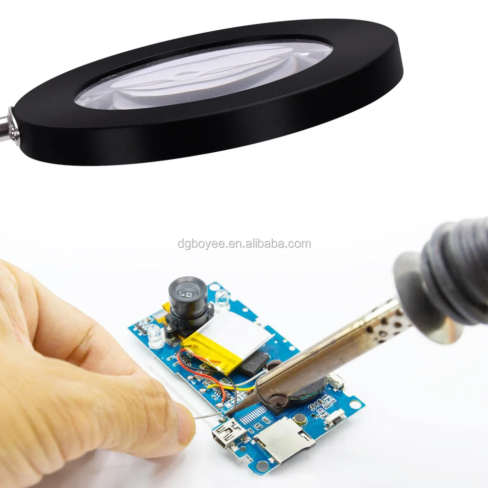 China Supplier Magnifier LED Light PCB Lab Magnifying Lamp Mechanical Workshop Tools Magnifier