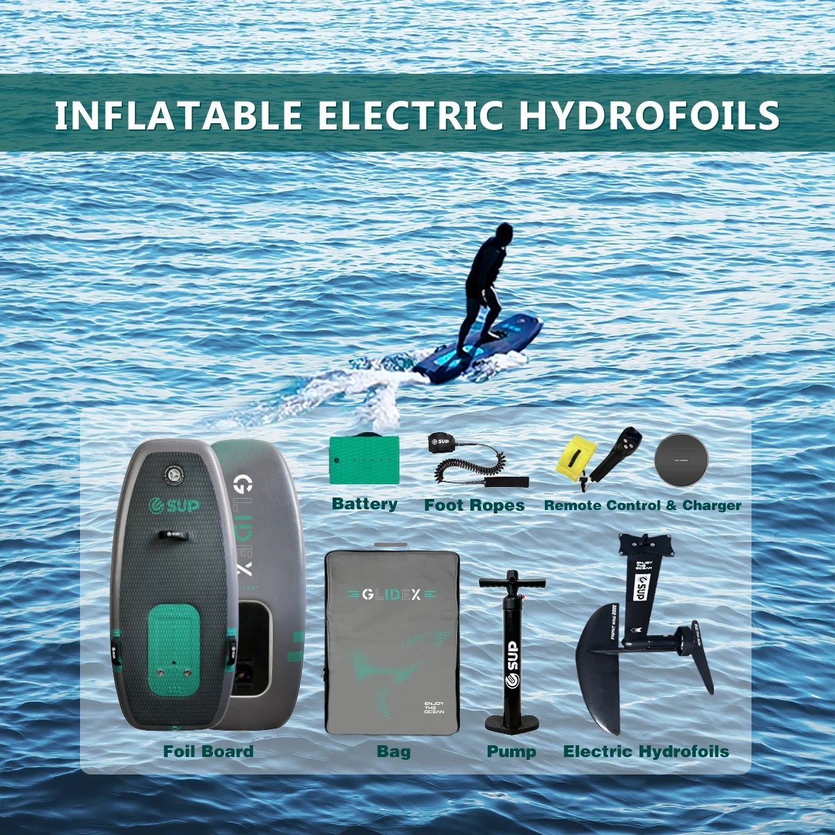 E SUP electric hydrofoil surfboard inflatable electric hydrofoil surfing motor water sports inflatable electric foil board