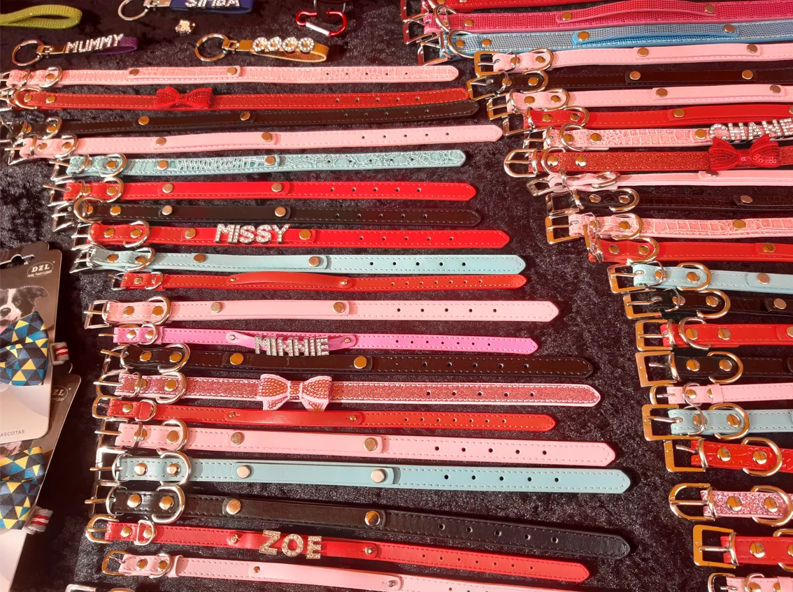 Crocodile diy name personalized dog collar with slide letter