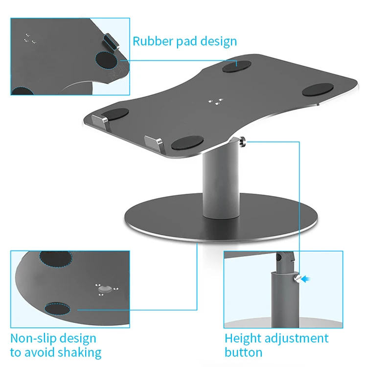
17inch 360 degree rotating height Portable aluminum flexible adjustable laptop notebook stand 