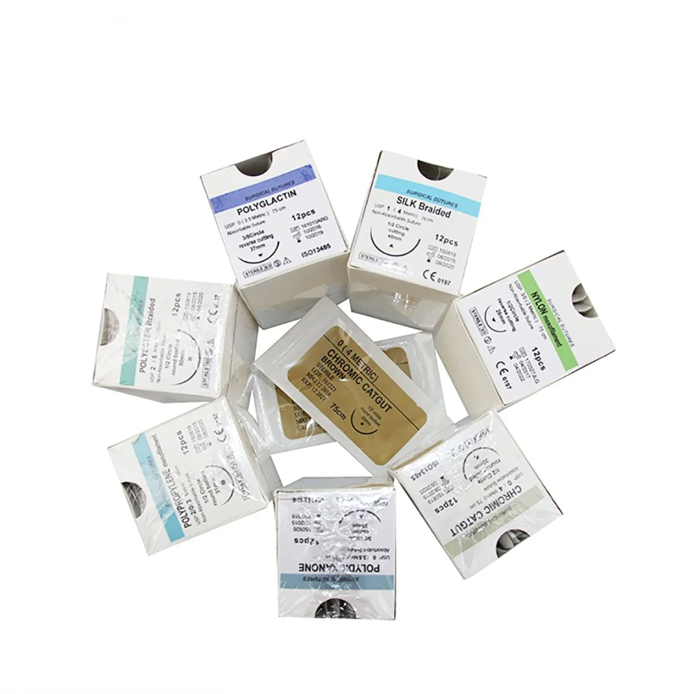 Manufacturers Surgical Sutures Disposable Medical With Stainless Steel Needle With CE ISO Approved OEM