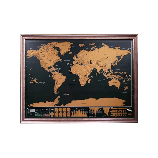 Cheap Price Personalized Large Scratch Off World Map Travel Map Poster Gift