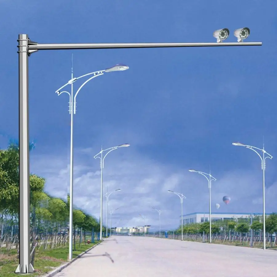 6.5 6meter 8meter Galvanized Traffic and Telescopic cctv Camera Monitor Mast Steel Pole