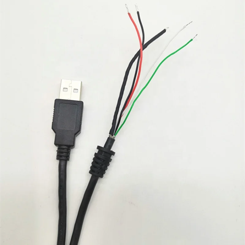 Custom 5 Pin Power 3A Fast Charging Open 5 core Wire USB data cable Cable with SR strain relief molded