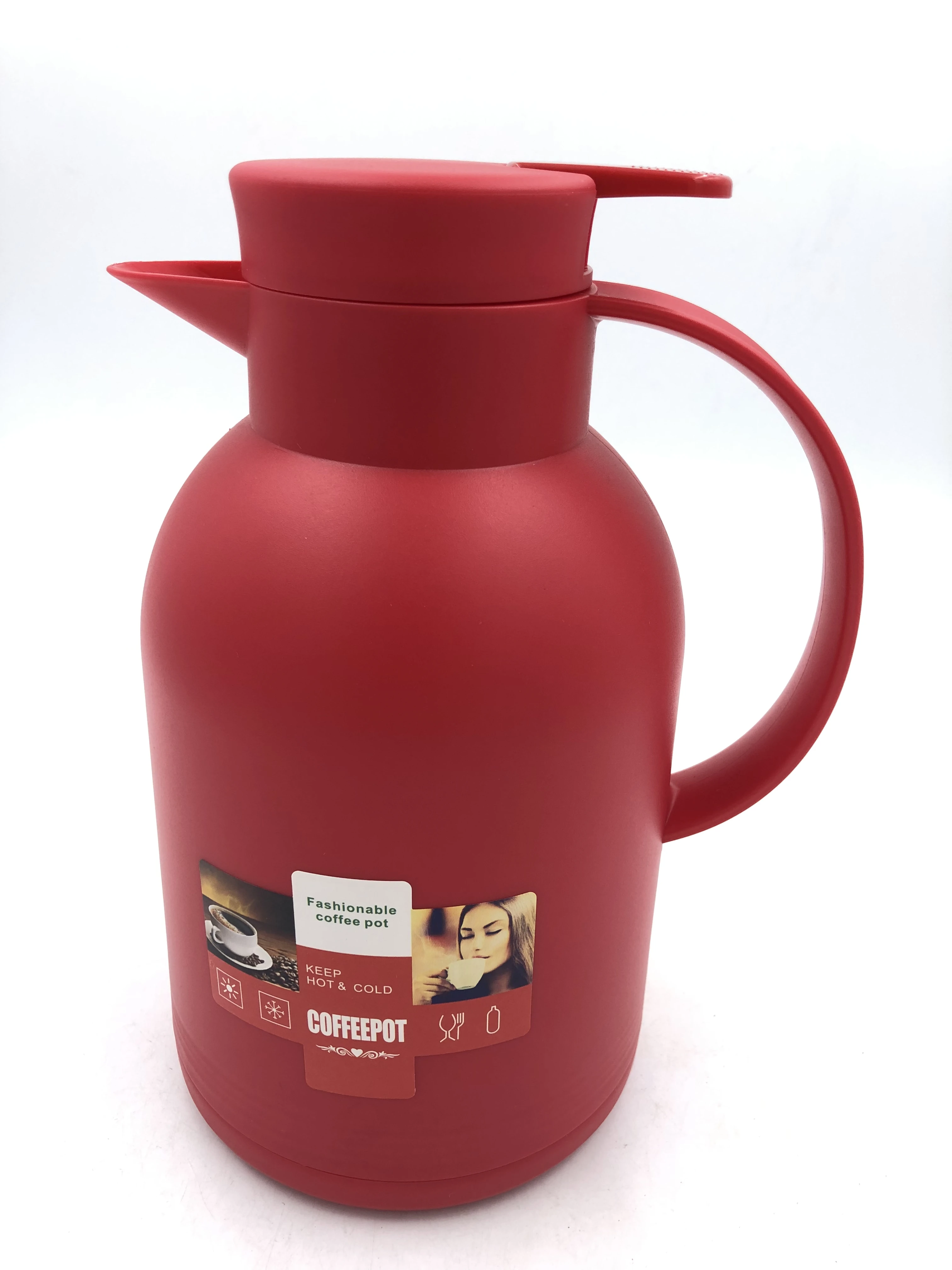 
2020 Popular Sell Large capacity Coffee Kettle Drip Thermos inside vacuum glass outside plastic customized Coffee Pot 2L 