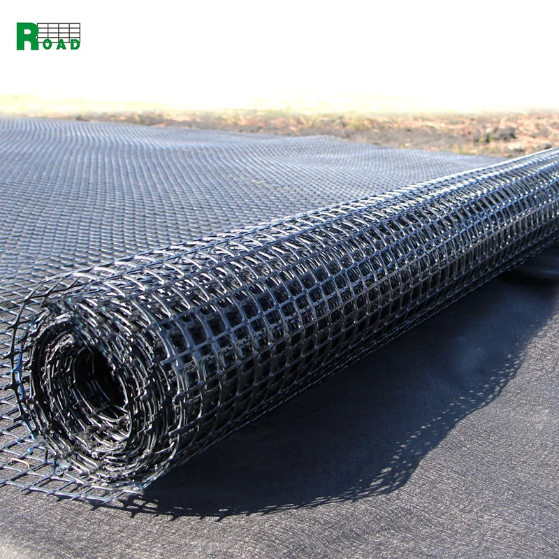 Plastic biaxial bi-axial geo mesh black geogrid manufacture for sale