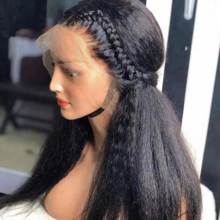  Wholesales Natural Black Kinky Straight U Part 13X6 13X4 Swiss Hd Lace Human Hair Frontal