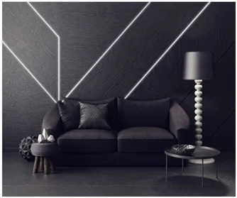 Cost effective black recessed LED extrusion profile with PC cover for cabinet light