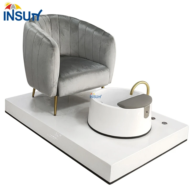 Hot sale pedicure chairs basin with faucet foot bath bowl with light and jet