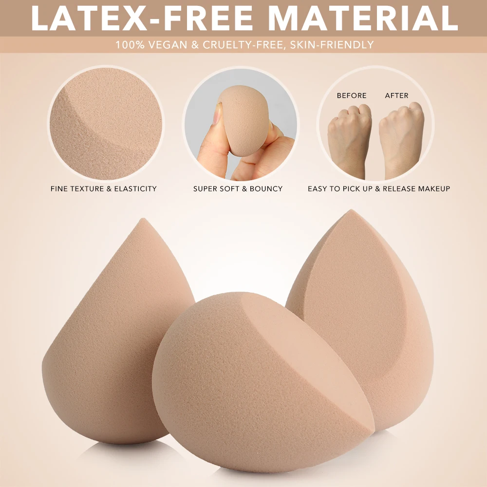 
Hot Sell 2020 Soft Beauty Foundation Sponge Latex Free Powder Puffs Esponja De Maquiagem Facial Sponge 