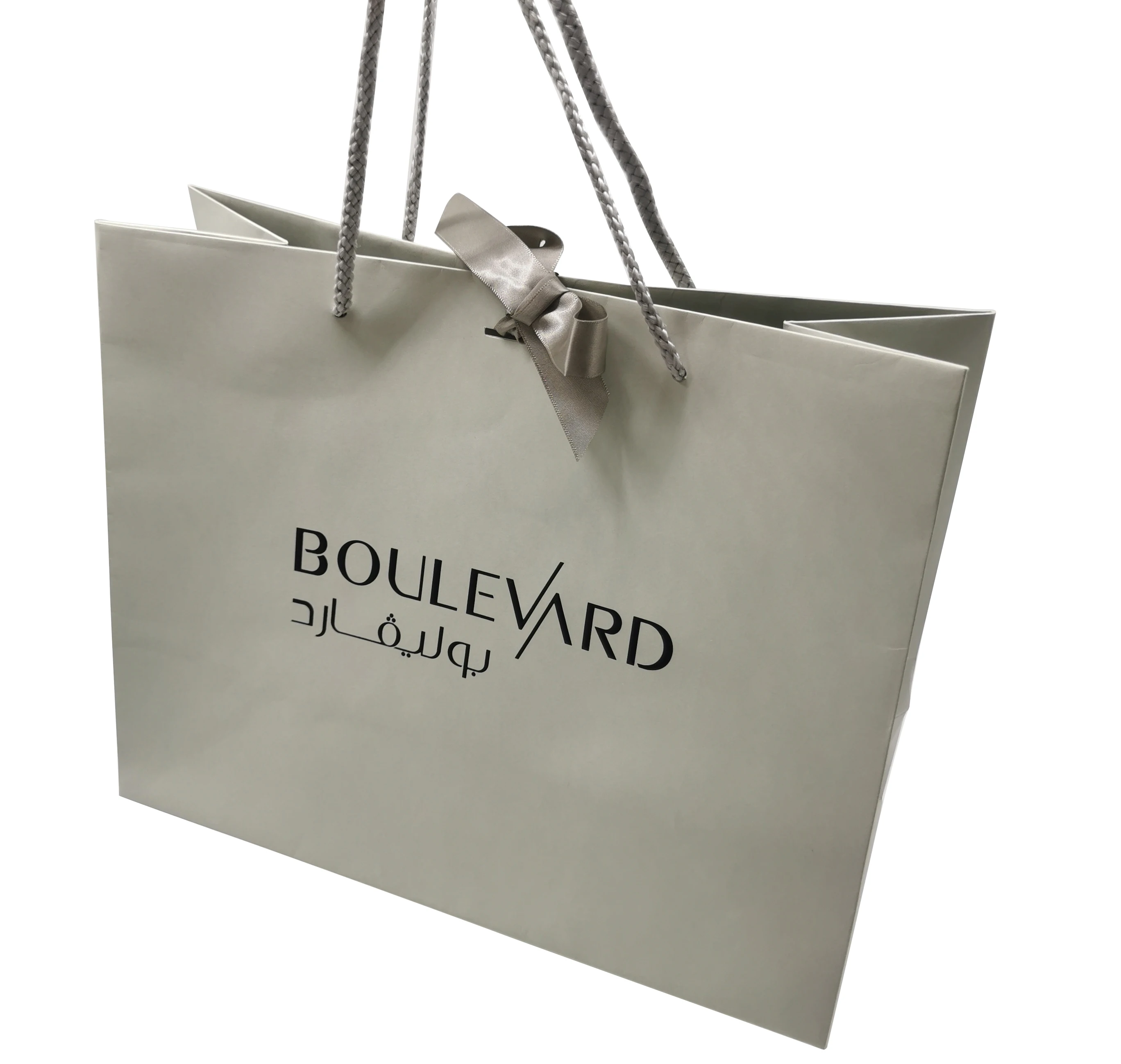 Fancy paper pink gift custom luxury kraft paper shopping bag with ribbon handle