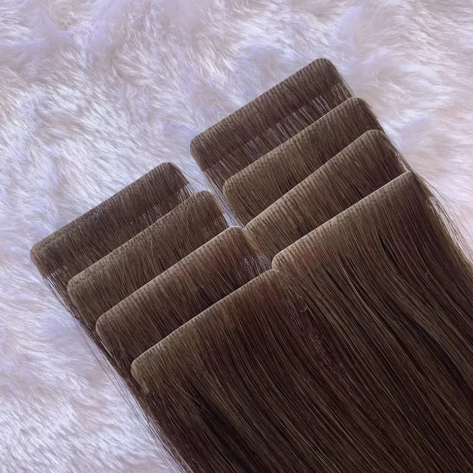 Wholesale Double Drawn Raw European Hair injected Tape in Extensions Cuticle Aligned Virgin Remy invisible Tape Hair Extensions