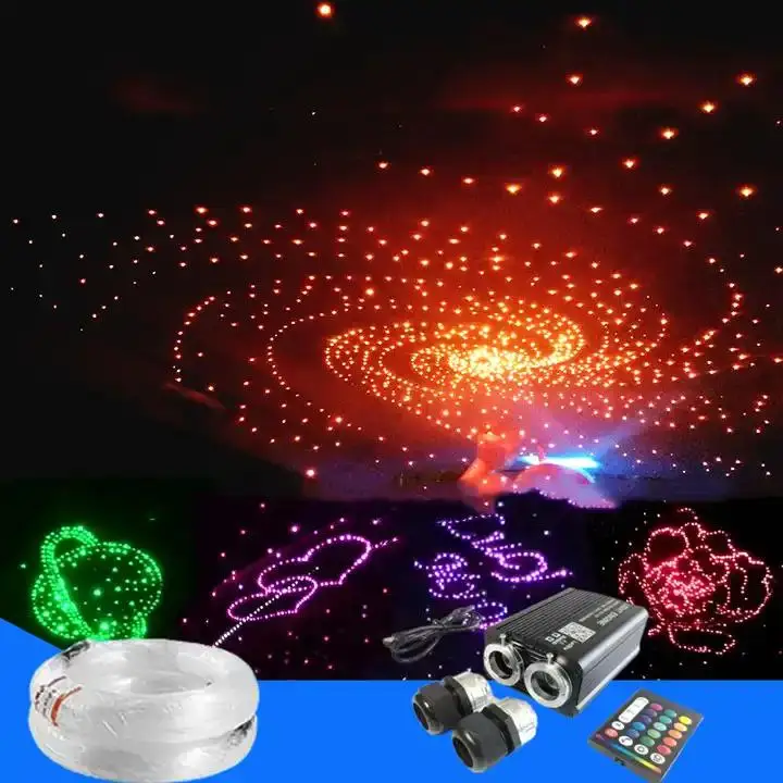 Creative LED RGB Starr Sky Roof Ceiling Projector Light Bedroom Bar KTV Home Theater Ceiling Optical Fiber Light