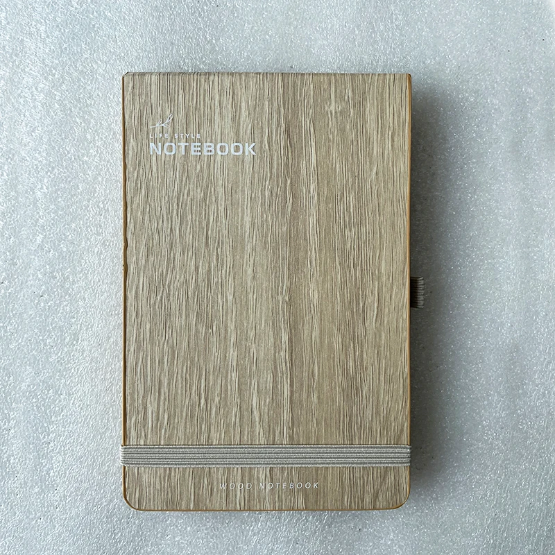 A6 notepad notebook with custom wood paper hard cover notebook for gift market