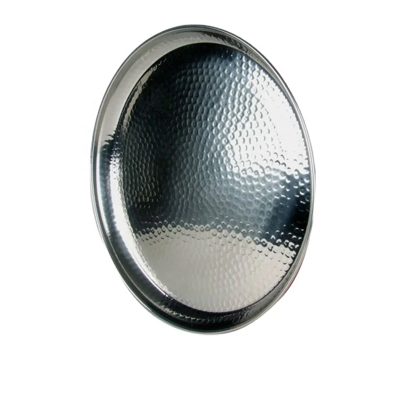 Hot Sale Solid and durable tea round metal serving tray