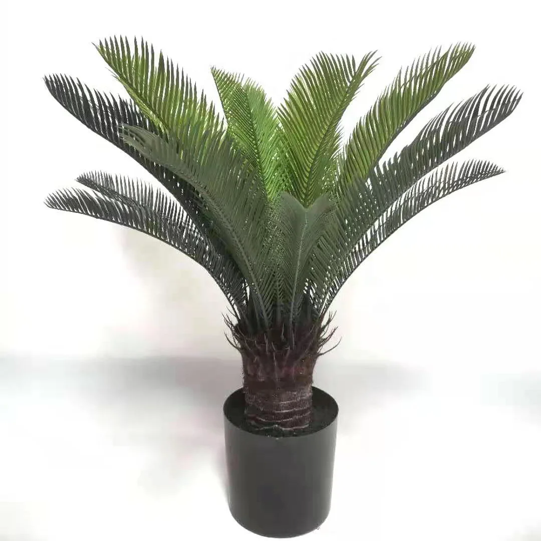 Real touch artificial cycas tree faux sago cycas plastic bonsai plants