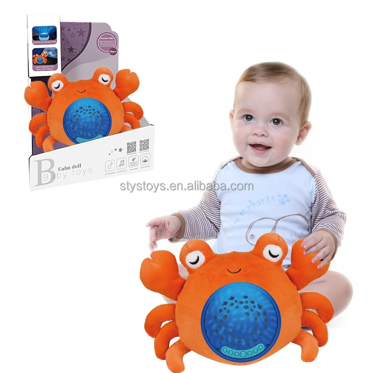 2025 New Arrive Electronic Plush Toys Cute Penguin Push Doll Toy Projector Music and Light Sleep Washable Baby Plush Toys