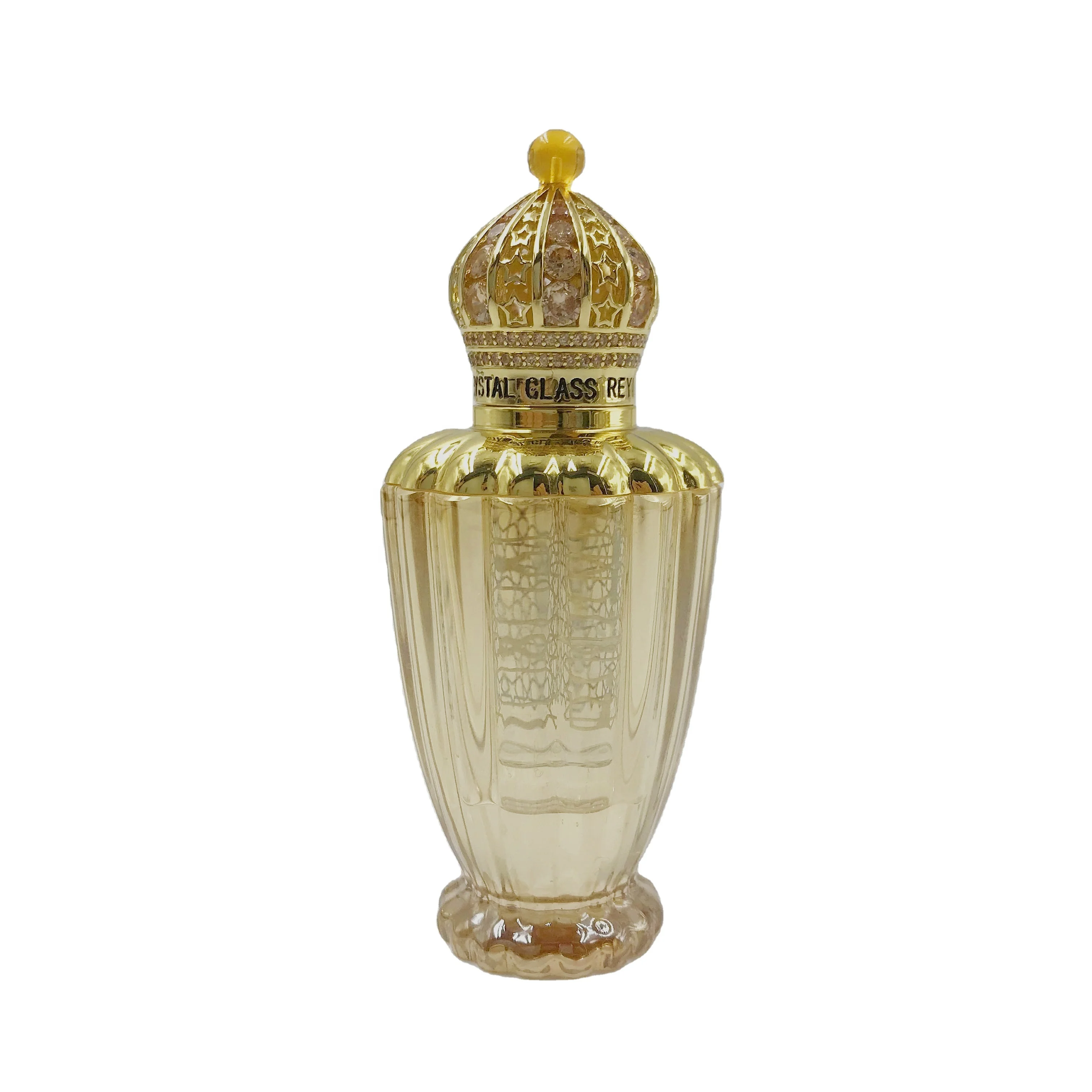 Luxury Crystal Glass Bottle With Jewelry Cap For Purfumes Oud Oil Attar Bottle