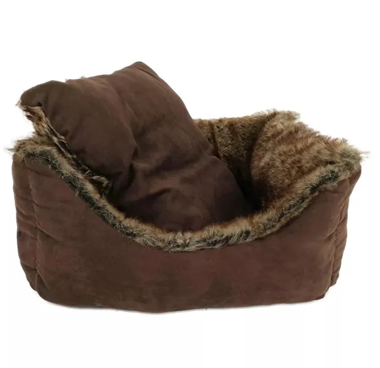Square Faux Fur Small Luxury House Beds for Dogs