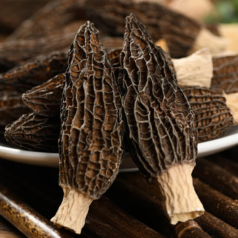 Seasonal New Crop Cutting stems Handle 3-5cm Black Morel mushrooms Yunnan Morchella Mushroom Dried Morel Morchella Mushroom