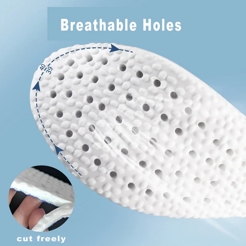 Factory Breathable Shock Absorption Sport Shoe Inserts Elastic Soft Running Shoes Pad Comfortable Replacement Insoles