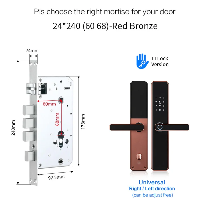 Youhe m1 Outdoor wifi TUYA APP Remote Safety Smart Fingerprint Door Lock With Ttlock