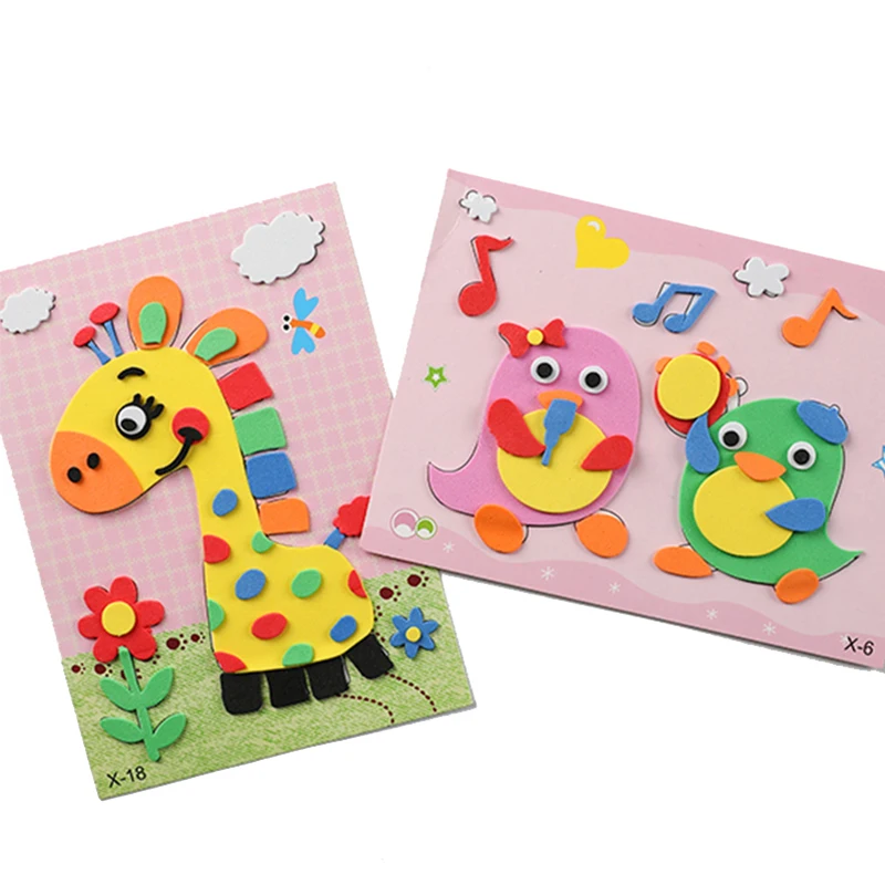 EVA Puzzle toys 3D EVA Foam Cartoon Animals Children Diy Sticker Paster