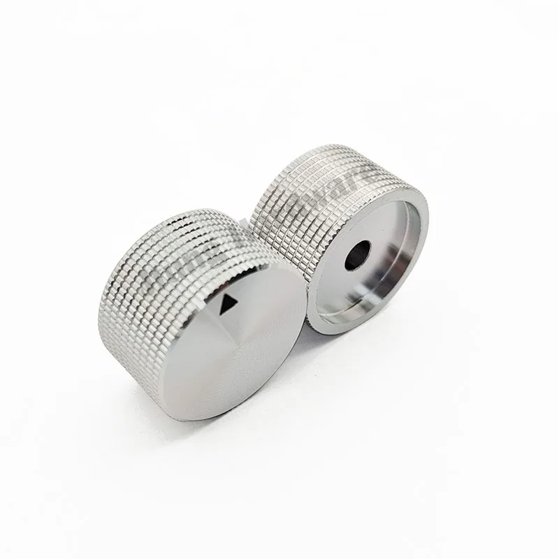 30x15mm CNC Machined Silver Knurled Aluminum 18T shaft Round shaft D Shaft Control Indicating Knobs for potentiometer