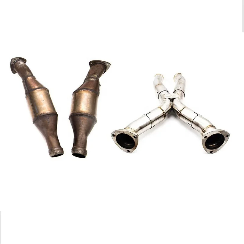 ING stainless steel exhaust downpipe with X pipe car pipes for 2011-UP Aston Martin DB9 6.0L V8 V10 DB11 DBX DBS vantage