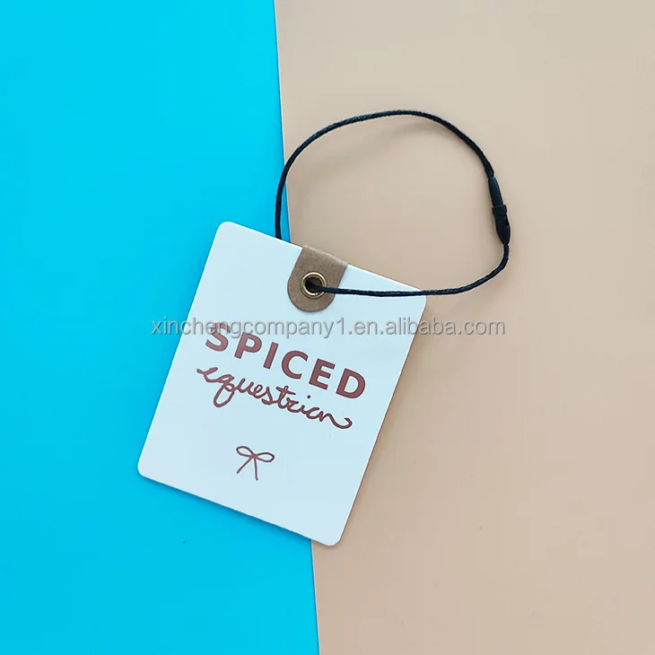 Best selling hang tag rope Custom Clothing seal string Hang Tag Paper Customer Logo Printed clothing tags labels for clothing