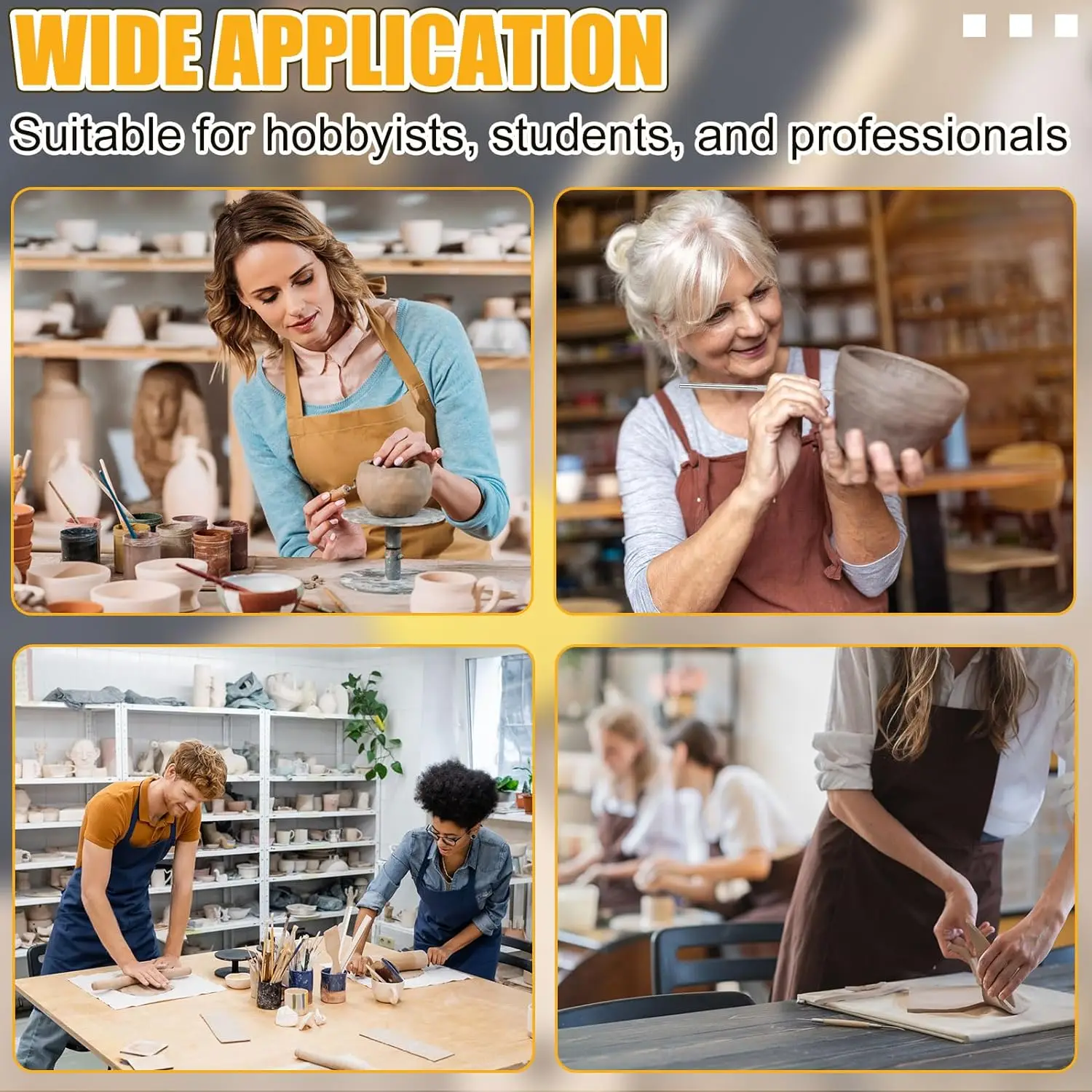 8pcs Ceramics Pottery Clay Tool Kit,Sculpting Carving Molding Tools Stainless Steel Sponge Tool,Pottery Tool Set