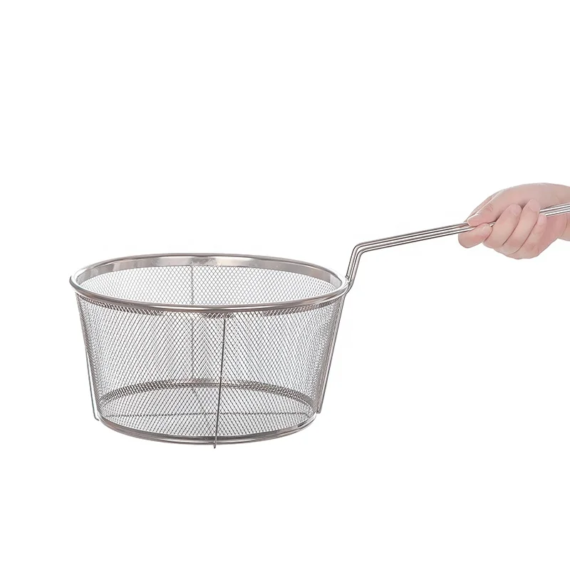 18/10 Stainless Steel Fish Chicken Deep Frying Basket For Restaurant Home With Long Handle