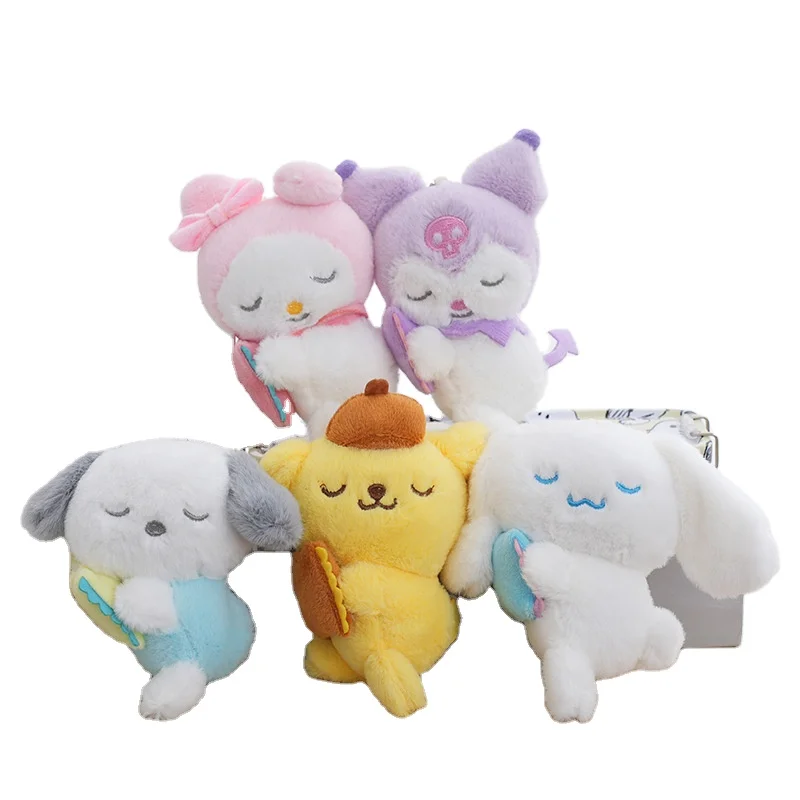 Sanrioed Plush Plush Key Ring Sanrioed Al Por Mayor Sanrioed Kuromi Plushies Bouquets Kawaii Cute Pendant Accessories Keychain