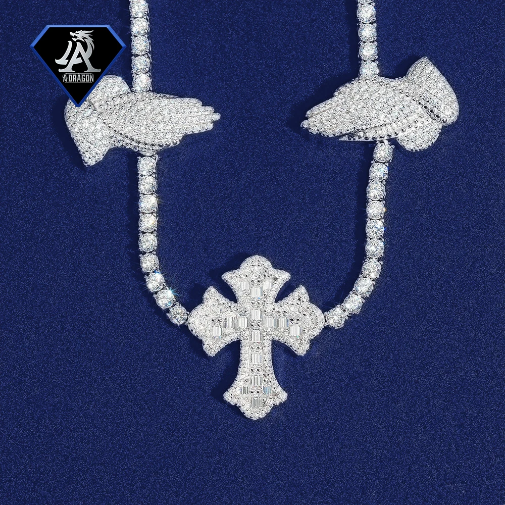 Hot Selling Solid Gold VVS Moissanite Tennis link Bracelet New Design 10K 14K 18K Chain Hip Hop Fine Jewelry For Men Women