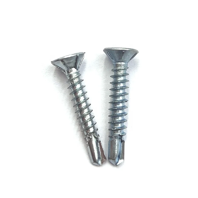 zinc plated countersunk head self drilling screw type 17 tek screw Factory price C1022A carbon steel self tapping
