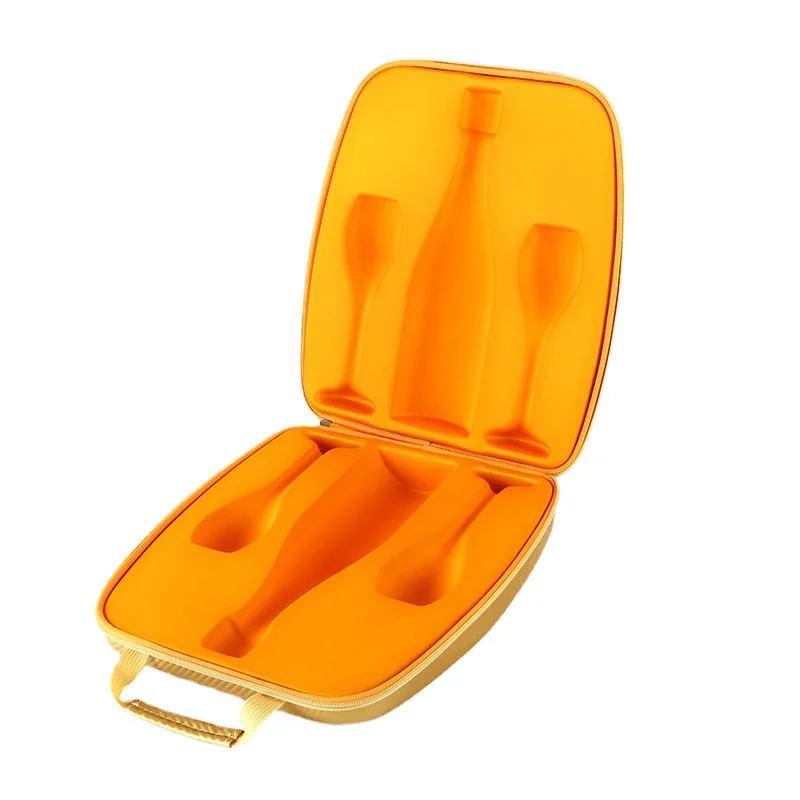 customized logo Manufacturer customized Grape wine bottle portable EVA wine packaging  pressure resistant case box bag