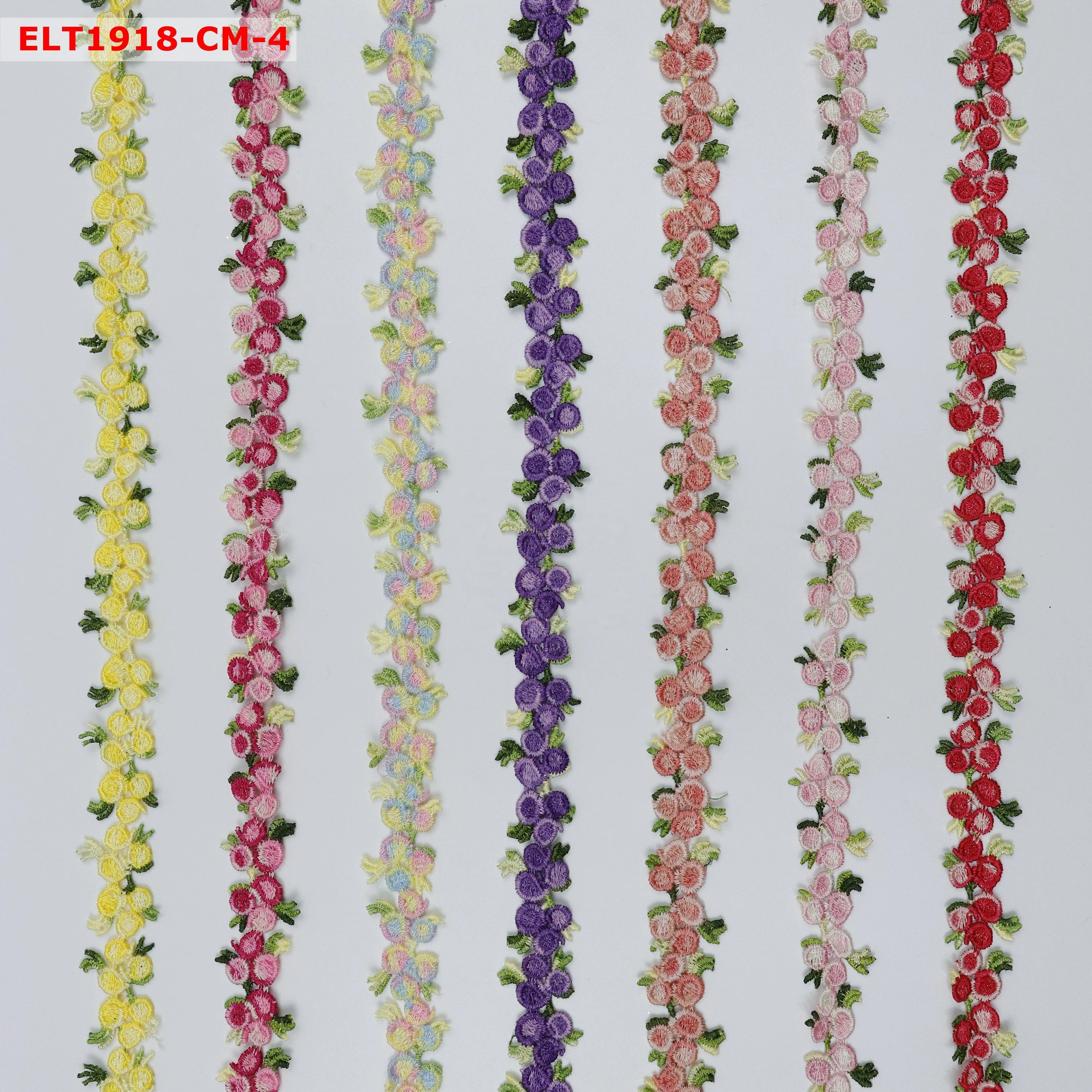 Cinta de encaje Mixed color embroidery flower 2 cm border lace trimming for wholesale crochet trim decorative braid gimp trims