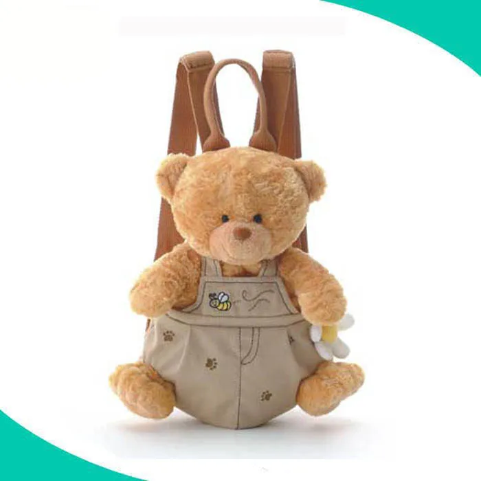 wholesale kids soft stuffed Children school bag custom plush teddy bear backpack