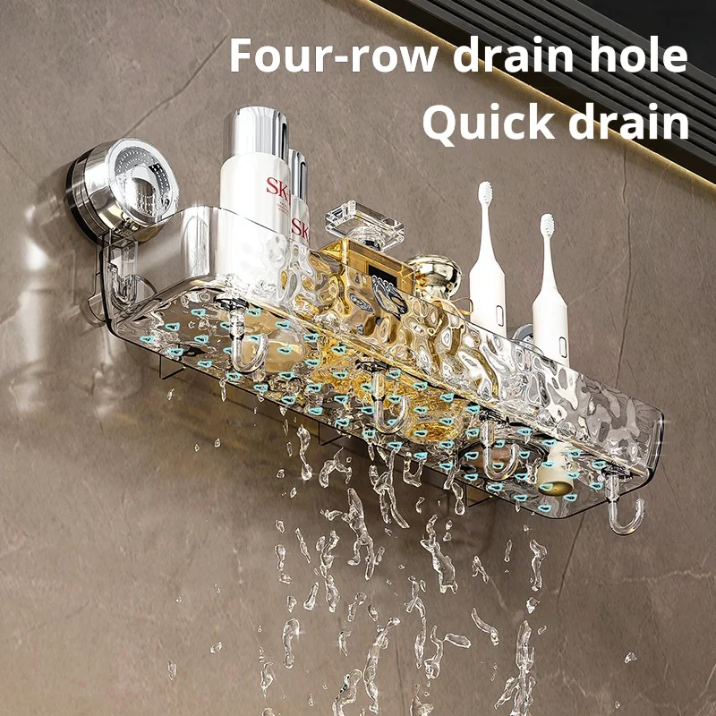 Soap Box Wall Mounted Hole Free Toilet Wall Drain Storage Rack With Soap Box Fashionable Glacier Shower Caddy