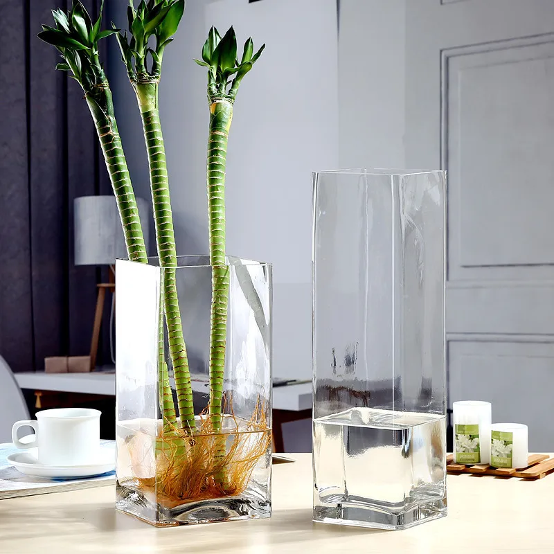 Clear Flower Cylinder Small Glass Vase For Home Wedding Decor
