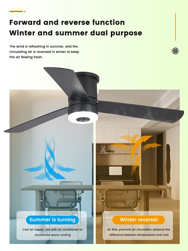 FengFan 52Inch Ceiling Fan Light DC Remote Control Abs Blade Led Ceiling Fans Atomizing  ceiling fan Light