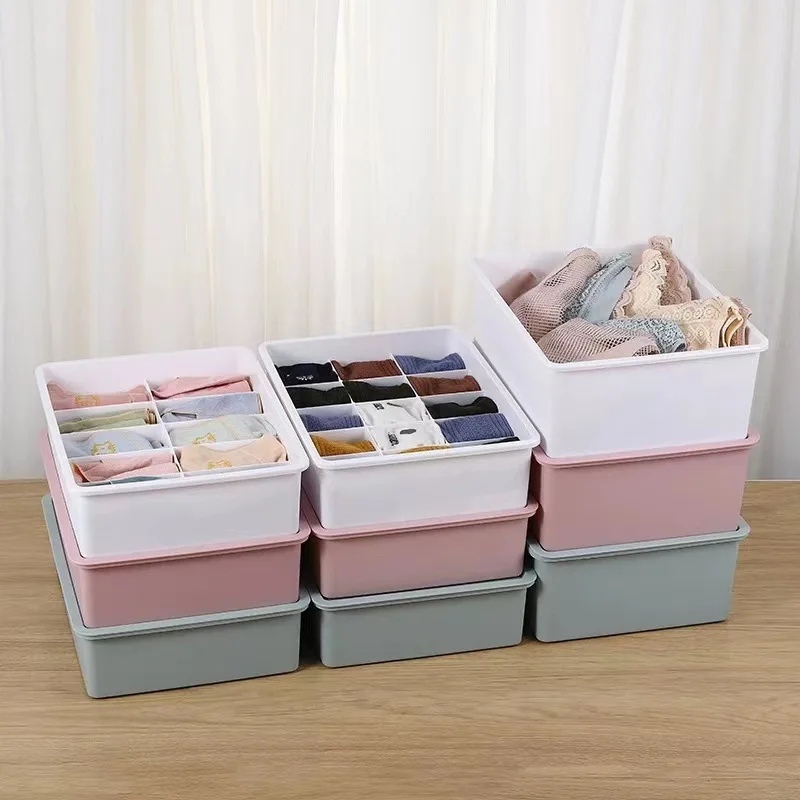 Multi-Purpose Bathroom Organizer Shampoo Bedroom Underwear Clothes Plastic Storage Box Bins With Lid