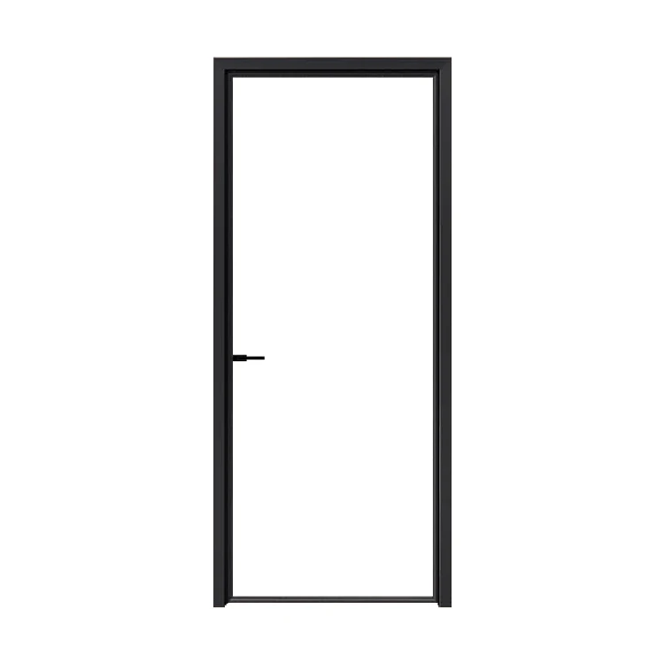 Glass Swing Door Narrow Frame Aluminum Slim modern Design Villa kitchen Aluminum Alloy frost glass casement doors for House