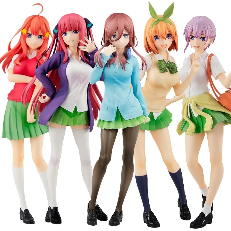 Hot Japanese Anime Nakano Ichika Nino Itsuki School Uniform Standing Action Figures 18cm girl gift toy