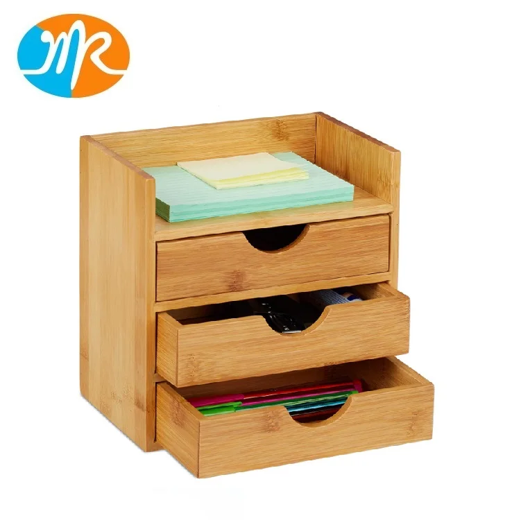 Office Storage Unit Pen Holder Bamboo Desktop cosmetic Organizer
