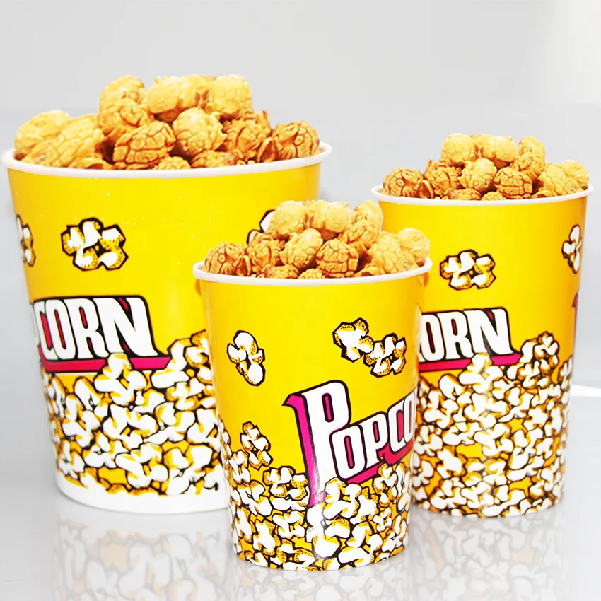 Disposable take away high quality fried chicken paper buckets for movie popcorn chips fried chicken in fast food shop