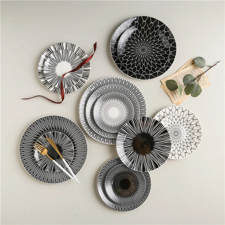 SYL Wholesale restaurant Cheap ceramic dinner plates decoration sets ceramic modern luxury crockery porcelain dinnerware