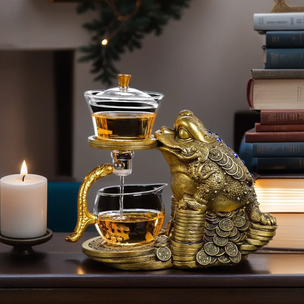 350ml Creative Palace lamp glass lazy Kung fu tea set household jinchan magnetic suction induction tea infuser artifact